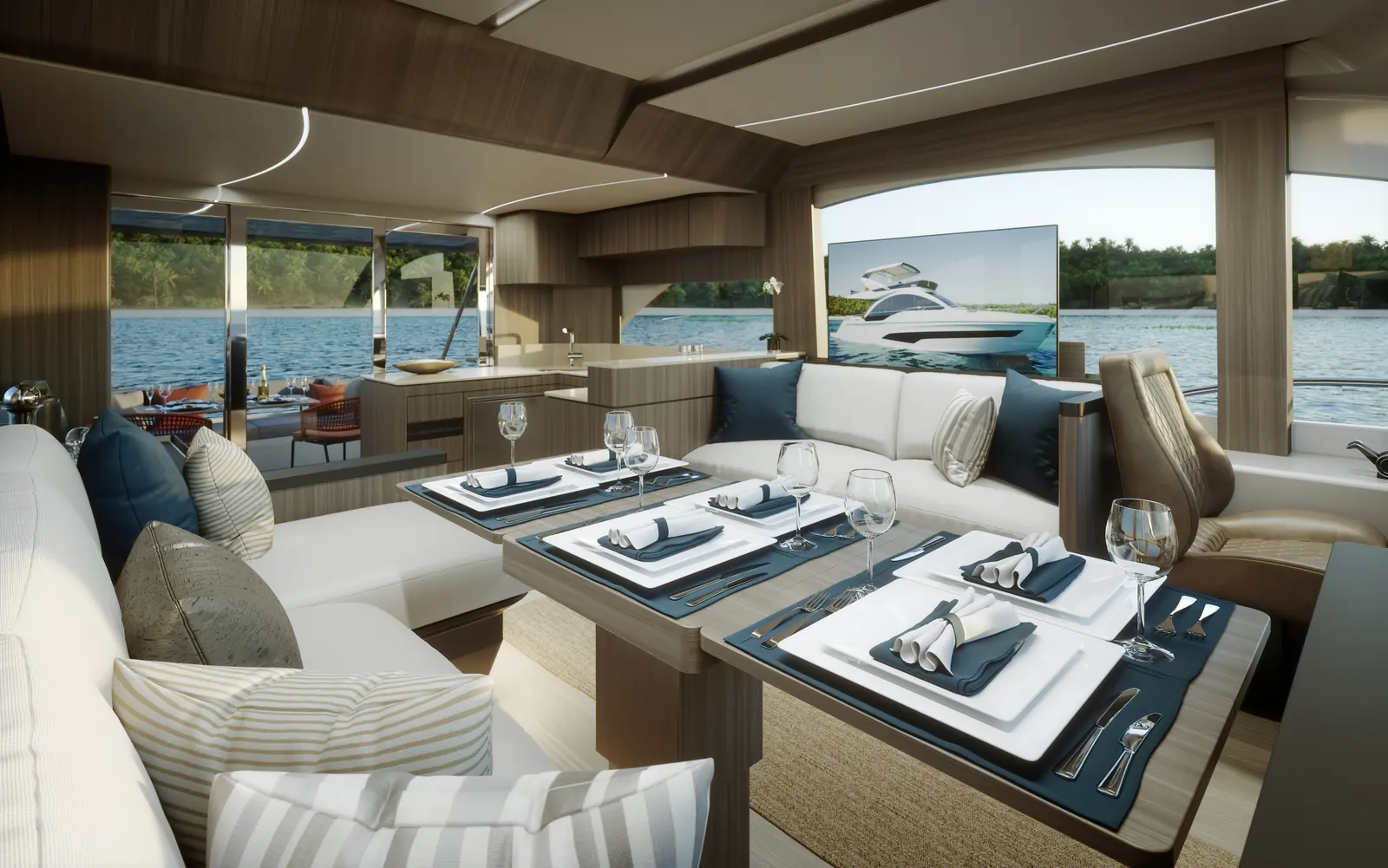 Intermarine 580HDF — o interior, fotografia de acervo do estaleiro